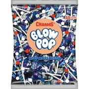 Charms Blow Pop Blue Razz Bubble Gum, 48 count, 50 calories, 24 oz. Bag