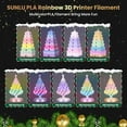 thumbnail image 2 of Rainbow 3D Printer Filament Bundle, 4 Rolls PLA+ Silk Rainbow & 4 Rolls PLA Rainbow Filament, Fast Color Change, Shiny Texture, Multicolor, 250g/Pack, 8 Packs, Total 2 kg, 2 of 8