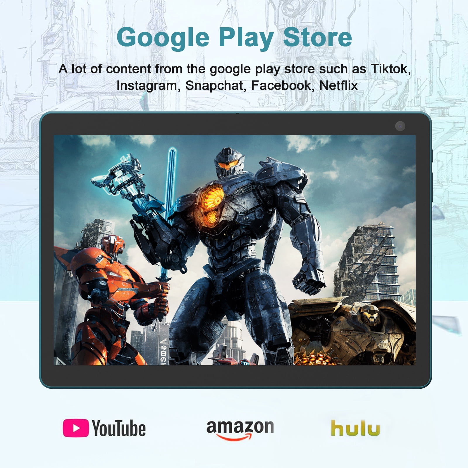 Android 15 Tablet 10 inch, 8GB RAM 32GB ROM Powerful Quad-core CPU, 1280*800 Resolution Screen Tablet, 8MP Camera, 6000mAh Battery Computer, 2 in 1 Tablets with Keyboard, Case, Mouse, Stylus Laptop