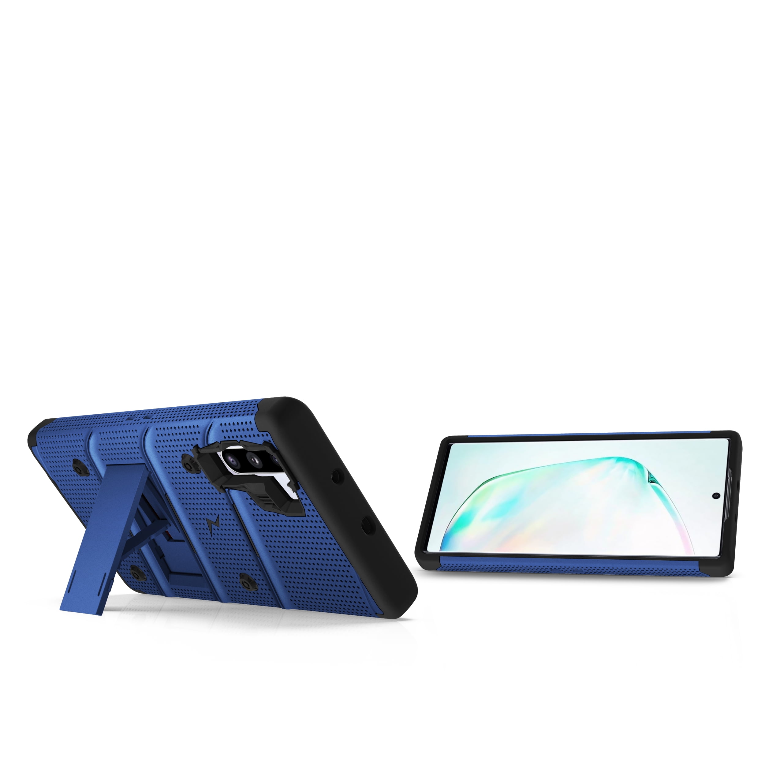 ZIZO BOLT Series for Samsung Galaxy Note 10 Case | Heavy-duty Military-grade Drop Protection w/ Kickstand Included Belt Clip Holster Lanyard (Blue/Black)
