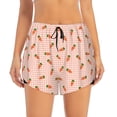 thumbnail image 2 of Uemuo orange carrot on a gingham Pattern Women's Athletic Shorts High Waisted Running Shorts with Liner Pockets Gym Elastic Workout Shorts-X-Large, 2 of 7