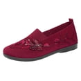 thumbnail image 5 of Women's Orthopedic Loafers Shoes Lightweight Knit Butterfly Embroidered Slip on Comfortable Walking Shoes with Arch Support Red Size 9, 5 of 5