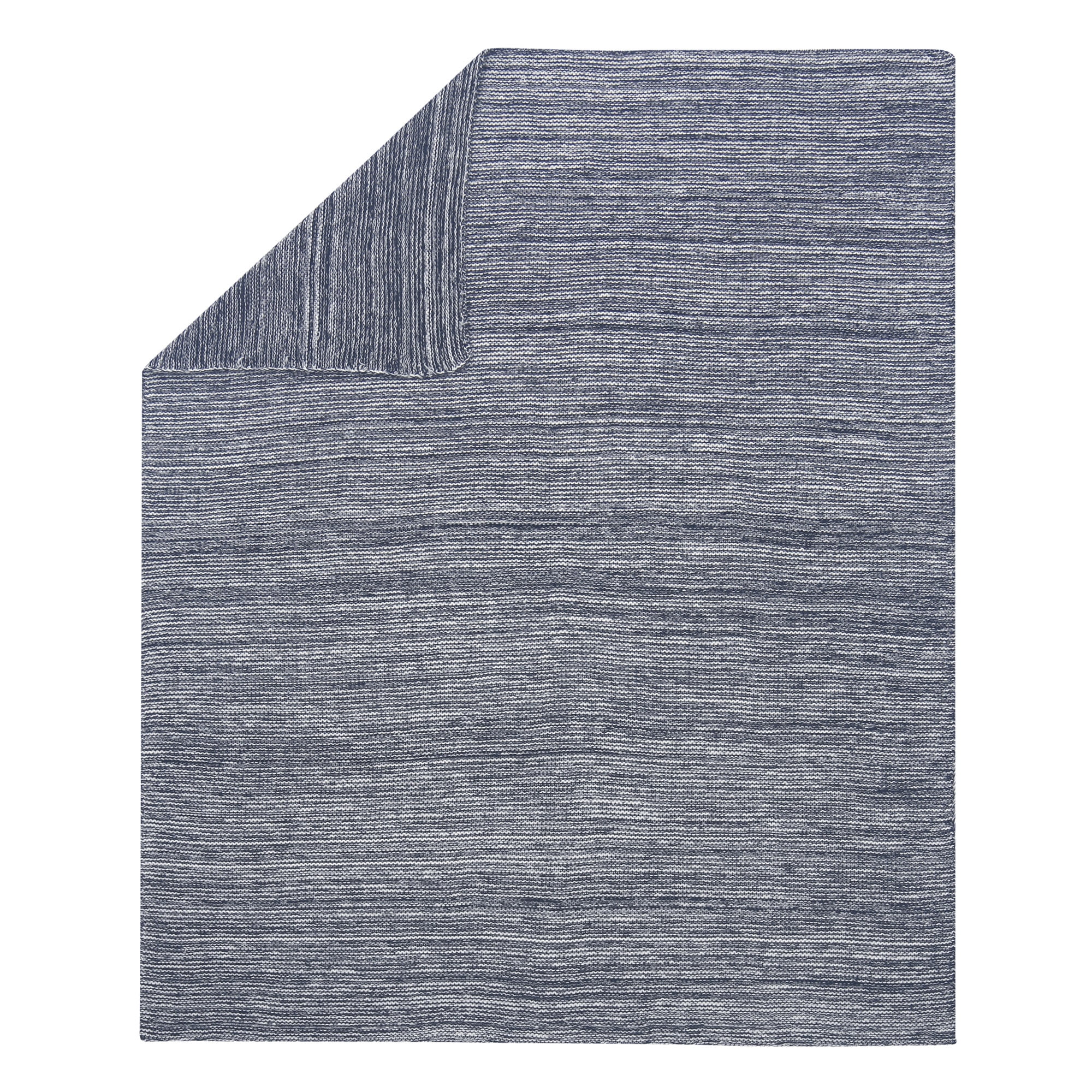 Lambs & Ivy Signature Blue/White 100% Cotton Marl Textured Knit Baby Blanket