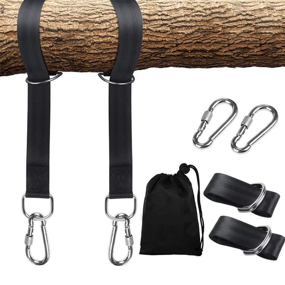 2 Pieces Tree Swing Straps Kit Outdoor Hook Garden Hammock Garden Hanging Rope Hanger Backpacking Fishing Reusable Replacement Accessories