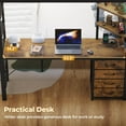 thumbnail image 4 of Afuhokles Full Over Full Bunk Bed with Desk, Bunk Beds with Charging Station and Led Lights, Storage Drawers and Shelves, Brown, 4 of 9