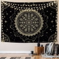 thumbnail image 3 of Black Golden Mandala Tapestry Astrology Space Wall Hanging Tapestries Wall tapestrys Large Aesthetic Hippie Decor Bohemian Art Boho Home Talestry for Bedroom,Living Room,Ceiling, 3 of 8