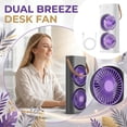 thumbnail image 6 of Desktop Fan Portable Usb Rechargeable Dual Blades Small Personal Desk Fan High Air Flow Compact Cooling Fan for Home Office Travel Camping Gray 1 Pack, 6 of 6