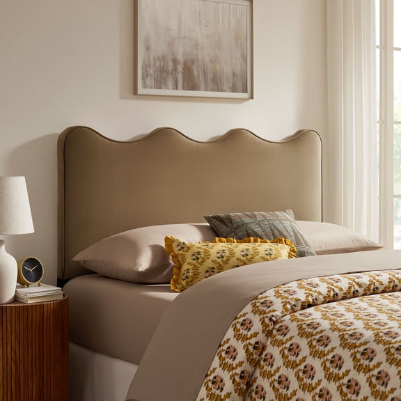 Athena Stain-Resistant Performance Velvet King Size Headboard in Taupe