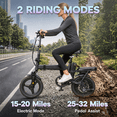 thumbnail image 4 of 14" Electric Folding Bike for Adults,500W Motor , 19mph, 18-32 Miles Range,Removable 36V12Ah Battery for Commuting, Class2, 4 of 7