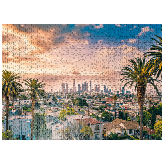 MyPuzzle - Beautiful Sunset In Downtown Los Angeles - Premium 500 Piece Jigsaw Puzzle for Adults