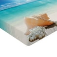 thumbnail image 2 of Ambesonne Ocean Fitted Sheet, Seashells Tropical Beach, Twin XL Size, Turquoise and Cream, 2 of 3