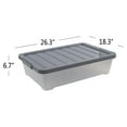 thumbnail image 2 of 3-pack 40 Quarts Large Plastic Under Bed Boxes with Wheels, Shallow Storage Tote Bins, 2 of 7