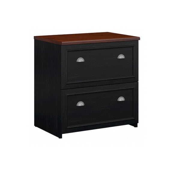 Bush Furniture Fairview Lateral File Cabinet in Antique Black