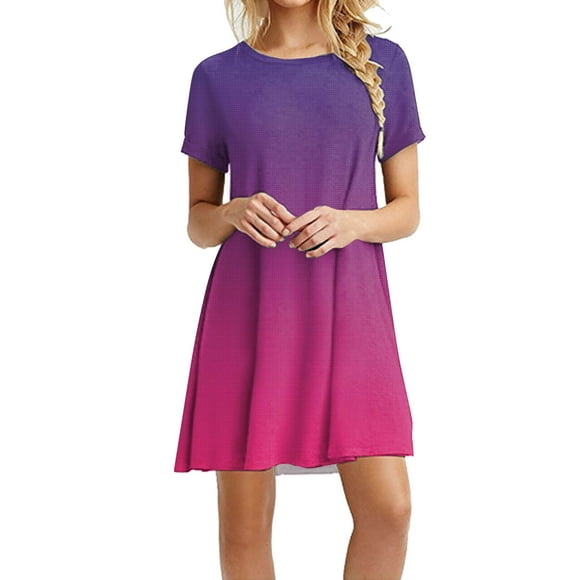 TJAZFJPA Bridesmaid Dresses for Women Long Women Summer Casual Dresses Short Sleeve Summer Dresses Casual T Shirt Dresses Beach Skirts Mini Dresses Open Back Dresses for Women Linen Dresses