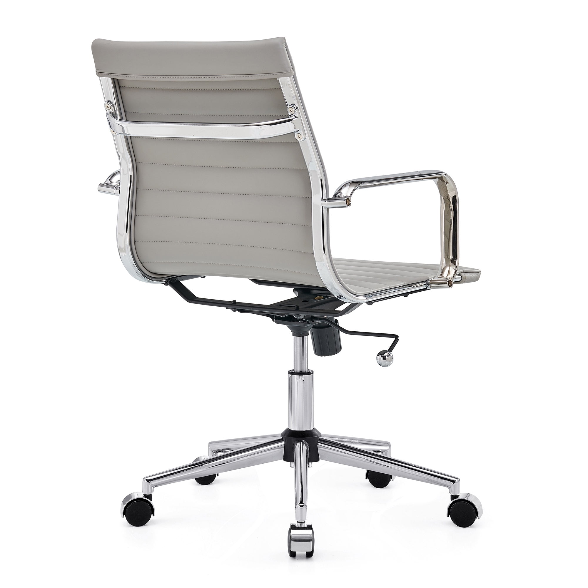LUXMOD Mid Back Home Office Desk Chair Task Chair with Armrest Swivel Chair in Durable Vegan Leather Ergonomic Desk Chair for Extra Back and Lumbar Support Conference Room Chair