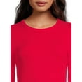 thumbnail image 5 of No Boundaries Women's Juniors Crewneck Ribbed T-Shirt with Long Sleeves, 2-Pack, 5 of 5