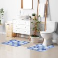 thumbnail image 5 of U-Shaped Toilet Mat Plush Bathroom Rug Mat Non Slip Bathroom Mats Blue and White Snowflake, 5 of 5
