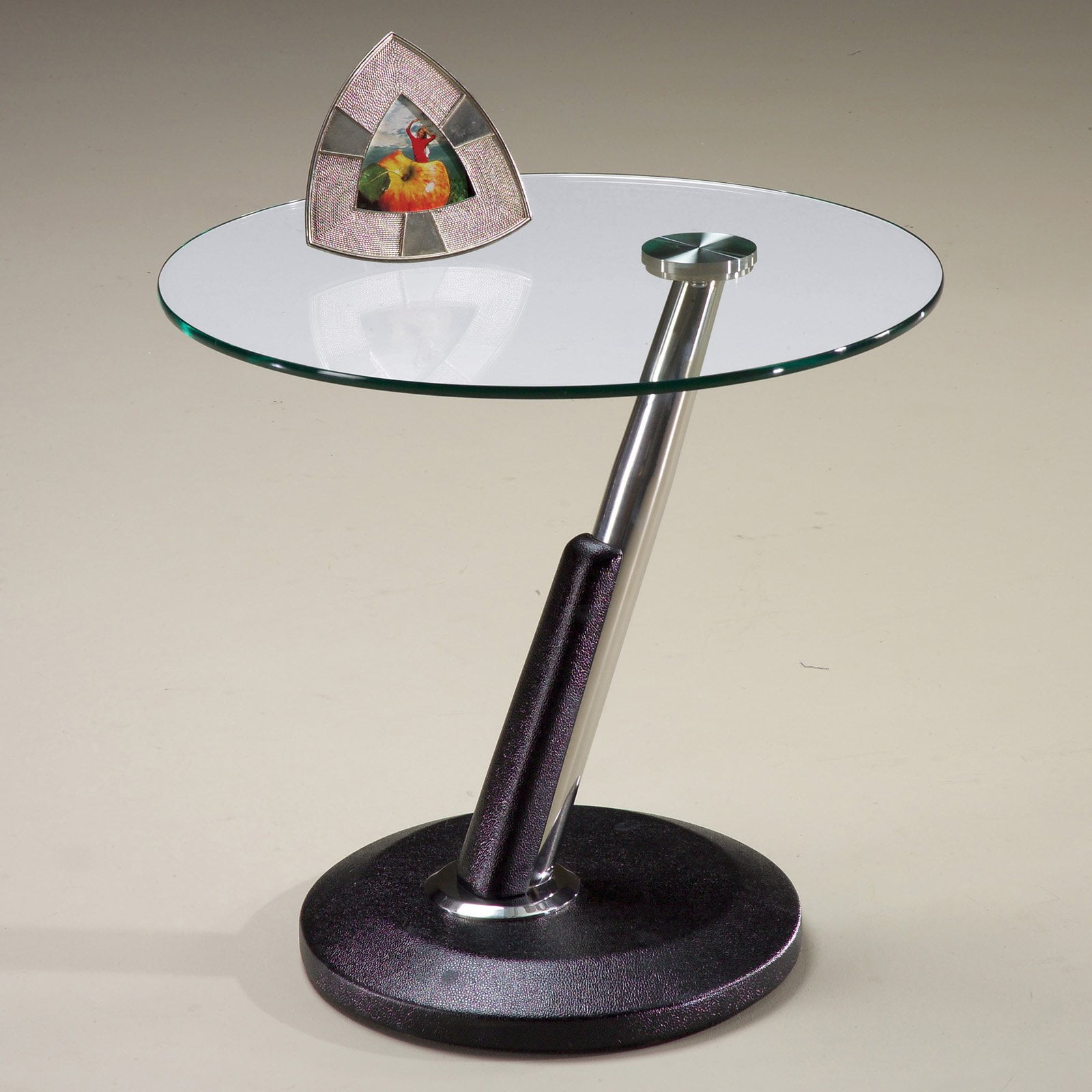 Magnussen 38000 Modesto Metal And Glass Round End Table Walmartcom Walmartcom