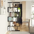 thumbnail image 4 of 6 Tier Bookshelf Storage Display Unit Organizer Room Divider Wood Black, 4 of 10