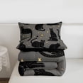 thumbnail image 6 of jejeloiu Glitter Print Black Cat Twin Comforter Sets For Kids,Gold Cute Stars Print Bedding Set For Girls,Reversible,2 Pieces, 6 of 8