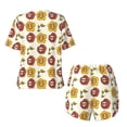 thumbnail image 6 of Wukai Sunflowers And Skull Women's Pajama Set,Short-Sleeve Top and Shorts with Elastic Waistband and Pockets for Loungewear, Yoga, and Casual Wear-3X-Large, 6 of 8
