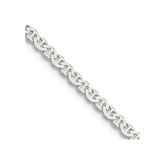 925 Sterling Silver 1.85mm Flat Nautical Ship Mariner Anchor Chain Necklace 24 Inch Chain Necklace for Women and Men