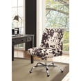 thumbnail image 3 of Linon Draper Wood Upholstered Office Chair in Brown Cow Print, 3 of 3