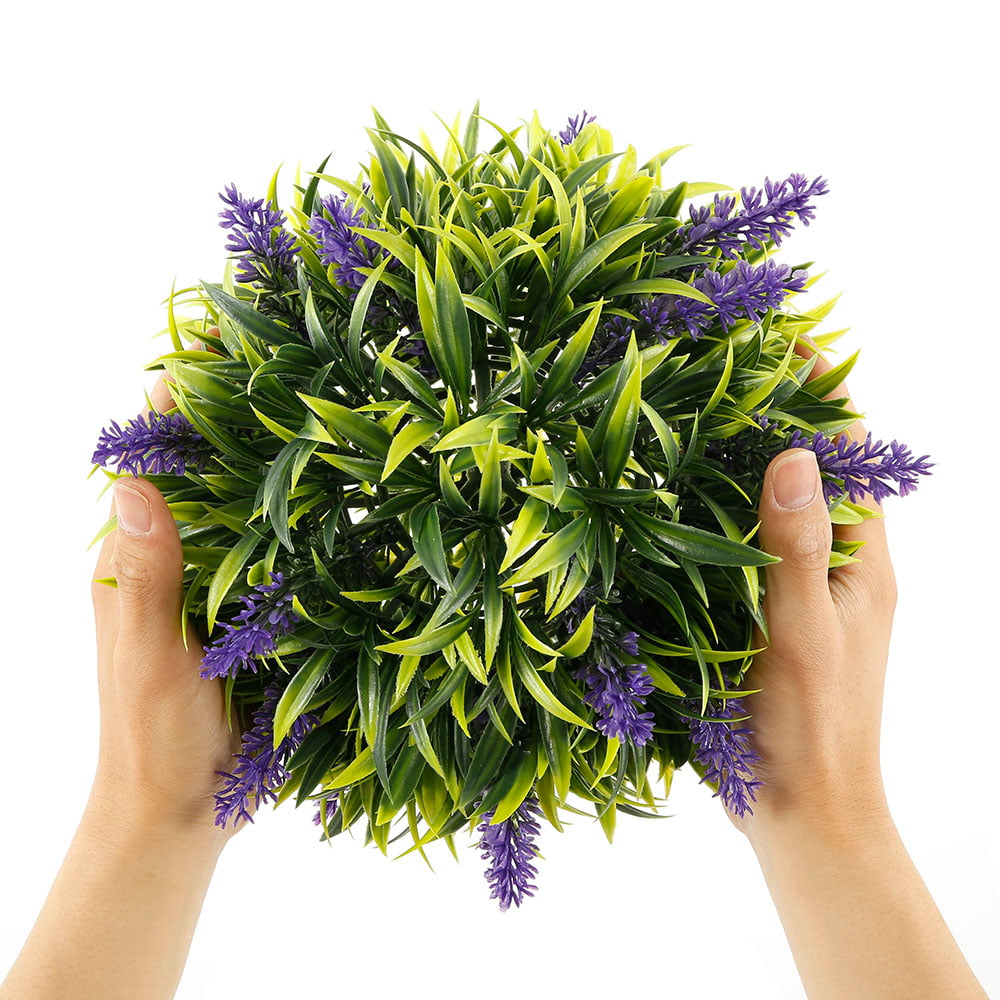 Best Artificial Pair of Purple Lavender Topiary Flower Ball grass hanging garden 