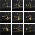 thumbnail image 2 of Collar con colgante de inicial para mujer, Gargantilla sencilla de acero inoxidable con 26 letras del alfabeto, Color dorado, A-Z, 2 of 4