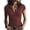 Wine, variant on Women's Casual Fashion Zipper Collar Short Sleeve Top Black L