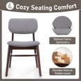 thumbnail image 6 of GZXS Upholstered Dining Side Chairs Set of 2 with Rubberwood Legs, Modern Fabric Chairs for Dining Room, Kitchen & Living Space (Light Gray+Walnut), 6 of 10