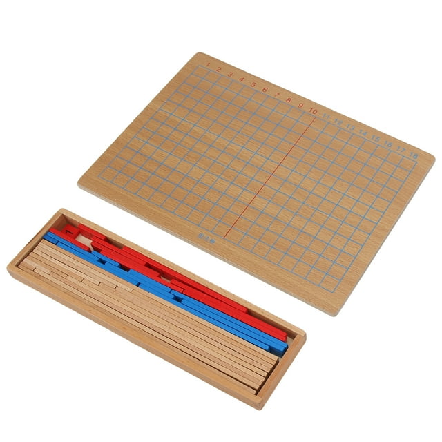 Wooden Mathematics Toy, Educational Game Toy Montessori Mathematics Material Small Numerical Rods For Kids Toddlers 3 Year Old