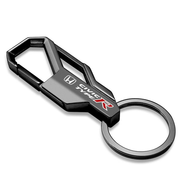 iPick Image for Honda Civic Type-R Gunmetal Black Carabiner-style Snap Hook Metal Key Chain, Official Licensed