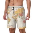 thumbnail image 2 of Haiem Vintage World Map1 Mens Swim Trunks with Compression Liner 2 in 1 Swimming Shorts Stretch Swimwear Quick Dry,Board Shorts-XX-Large, 2 of 9