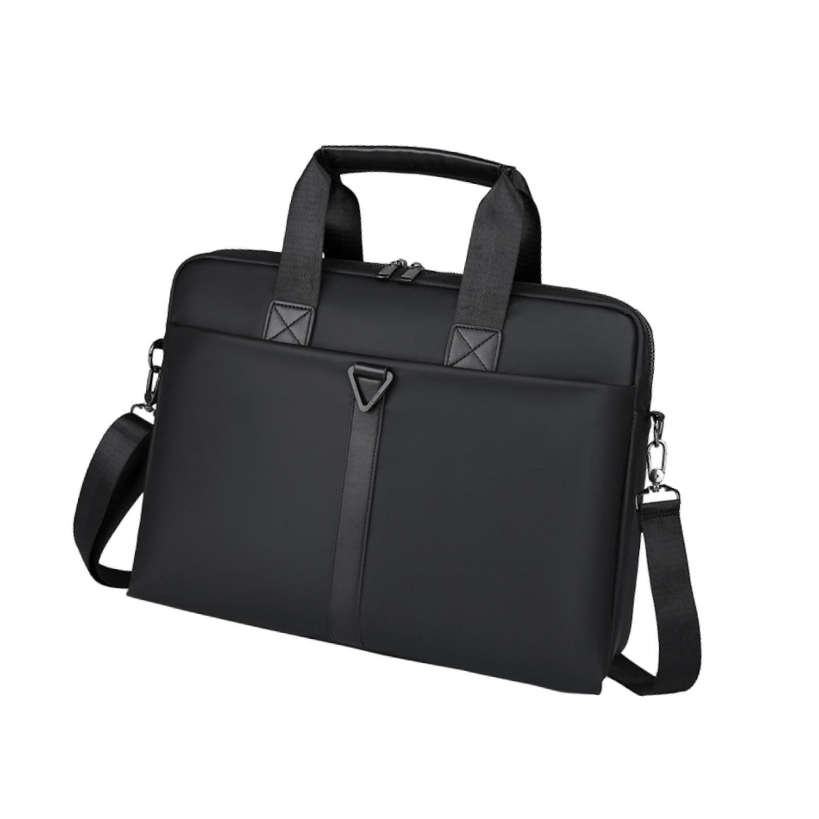 Wxqbjtam Mens Business Bag Briefcase with Shoulder Strap Large Capacity Handbag Crossbody PULeather Film Black