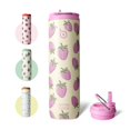 thumbnail image 1 of BOTTLE BOTTLE Insulated Water Bottle 24oz with Straw Lid and Handle for Sports Travel Gym Stainless Steel Water Bottles Double-Wall Vacuum Metal Leak Proof BPA-Free (Strawberry), 1 of 7