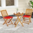 thumbnail image 5 of Costway Outdoor Folding Chairs Set of 2 Acacia Wood High-Back Chair with Seat Cushions Red, 5 of 8