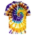 thumbnail image 4 of Dagegui Men's Golf T-Shirts Colorful Tie Dye Print Short Sleeve Pullover Tops Trendy 1/4 Zipper Turndown Shirts Summer Lightweight Sport Tees 2025 Clearance Sale Gold,L, 4 of 4