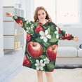 thumbnail image 5 of FORMRS Wearable Blanket Hoodie with Sleeves for Kids Cozy Flannel Sweatshirt, Red Apple Pattern, 5 of 7