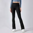 thumbnail image 4 of MKLEKYY Leggings deportivos de yoga para mujer, de cintura alta, acampanados, para fitness, gimnasio, entrenamiento, ropa deportiva elegante, elásticos y cómodos., 4 of 5