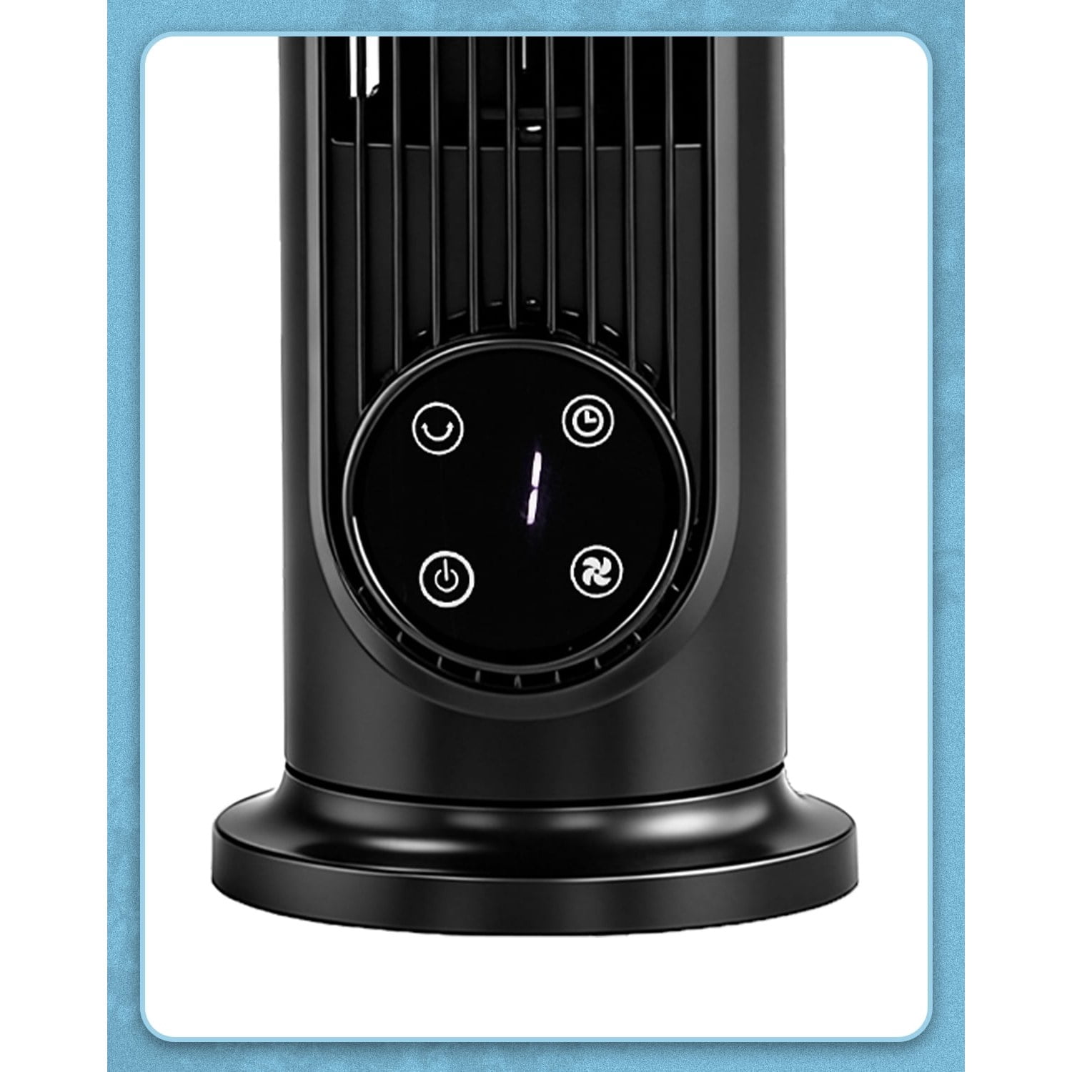 Tower Fan, 110V, 25W, 16 Inch Mini Column Tower Fan, Touch Control with Remote, Plastic Body, Copper Motor, Black, 3 Speed, Oscillating, 9-Hour Timer, Floor & Wall Mount for Home Use