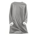 thumbnail image 4 of Fanxing Women's Sherpa Lined Sweatshirt 2025 Winter Warm Loose Plush Pullover Fuzzy Fleece Thermal Tops Crewneck Long Sleeve Lounge Top Gray,XXXL, 4 of 5