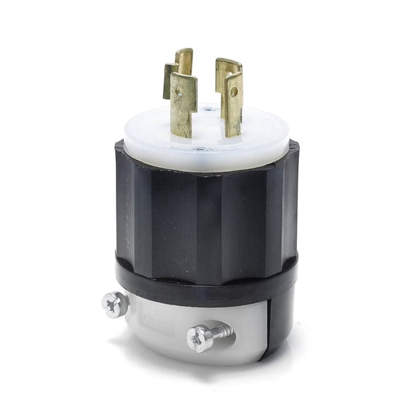 Enchufe eléctrico Leviton 021-02411-0PB con cierre negro/blanco