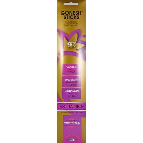 Gonesh Incense Sticks - Variety No. 3 (Cinnamon, Vanilla, Raspberry)