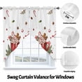 thumbnail image 3 of Swag Curtains Valances for Windows, Merry Christmas Short Kitchen Window Curtains Over Sink, Coffee Cup Gingerbread Man Cafe Curtains Panel Set Of 2,Rod Pocket, 36 Inches Length White, 3 of 8