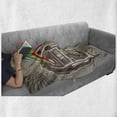 thumbnail image 6 of Jukebox Soft Flannel Fleece Throw Blanket, Antique Vintage Retro Radio Party with Colorful Zig Zag Design Image, Cozy Plush for Indoor and Outdoor Use, 60" x 80", Pale Grey and White, by Ambesonne, 6 of 6