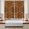 thumbnail image 2 of Ambesonne Tribal Kitchen Curtains, Eastern Trippy Wood Pattern, 55"x45", Ginger, 2 of 3