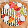thumbnail image 2 of Round Fitted Tablecloth with Elastic Edges Fits 45"-52" Round Tables Pioneer Colorful Floral Waterproof Table Cover Washable Indoor and Outdoor for Party Kitchen Dinner Banquet Patio Picnic, 2 of 7