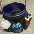 thumbnail image 4 of Zootealy Outdoor Fishing Bucket Organizer Bag with Multi-Pockets for Tools, Bait, and Accessories - Durable Polyester Material, Mesh Pockets, Adjustable Straps - Black, 4 of 7