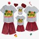 thumbnail image 1 of Pijamas familiares navideños a juego, conjuntos de Pijamas cortos grises, árboles de coco, Navidad en julio, 1 of 3